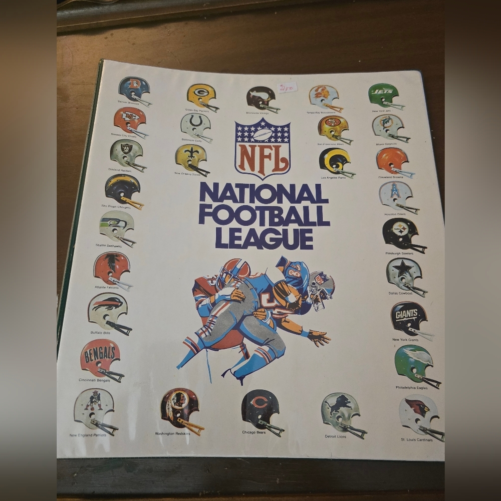 NFL 3 Ring Binder 1970’s Vintage National Football League